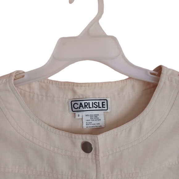 CARLISLE CREAM LONG SLEEVE SNAP UP JACKET - Picture 7 of 9